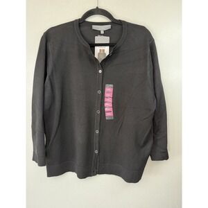 NWT Berkeley Jensen Black Button Up Cardigan‎ Size XXL